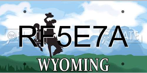 RF5E7A Wyoming License Plate