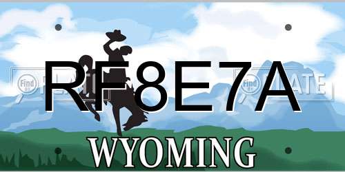 RF8E7A Wyoming License Plate