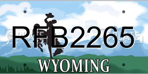 RFB2265 Wyoming License Plate