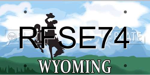 RFSE74 Wyoming License Plate