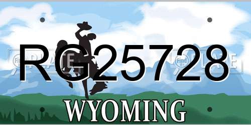 RG25728 Wyoming License Plate