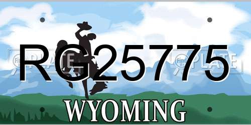 RG25775 Wyoming License Plate