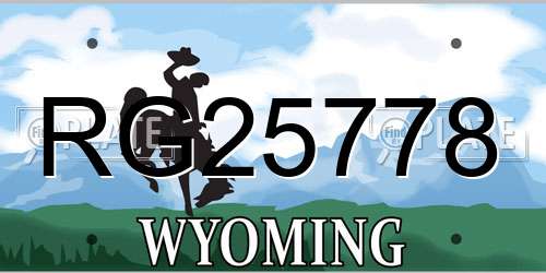 RG25778 Wyoming License Plate