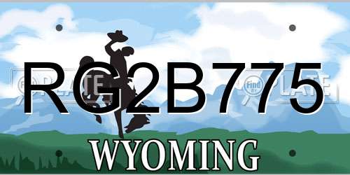 RG2B775 Wyoming License Plate