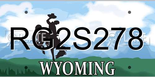 RG2S278 Wyoming License Plate