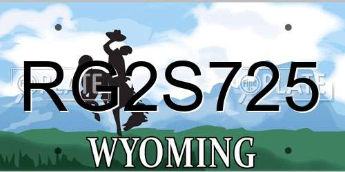 RG2S725 Wyoming License Plate