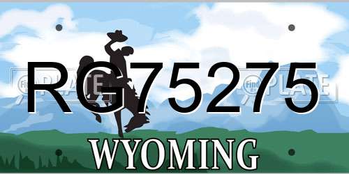 RG75275 Wyoming License Plate