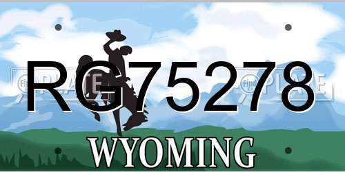 RG75278 Wyoming License Plate