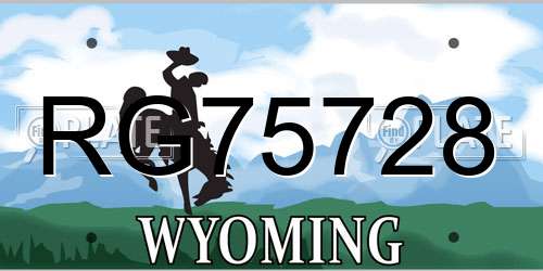 RG75728 Wyoming License Plate