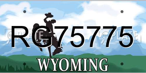 RG75775 Wyoming License Plate