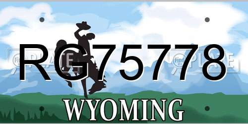 RG75778 Wyoming License Plate