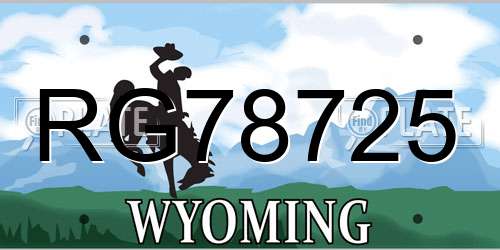 RG78725 Wyoming License Plate
