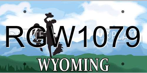 RGW1079 Wyoming License Plate