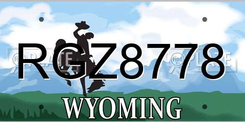 RGZ8778 Wyoming License Plate