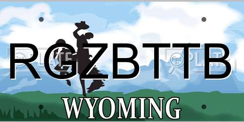 RGZBTTB Wyoming License Plate