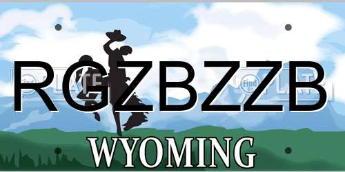 RGZBZZB Wyoming License Plate