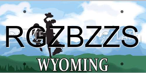 RGZBZZS Wyoming License Plate