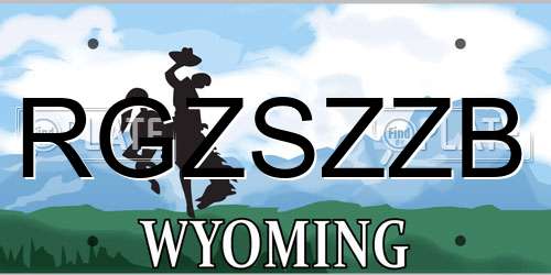 RGZSZZB Wyoming License Plate