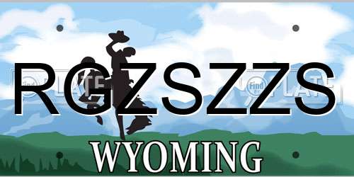 RGZSZZS Wyoming License Plate