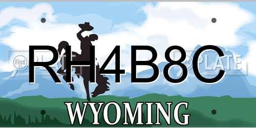 RH4B8C Wyoming License Plate