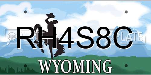 RH4S8C Wyoming License Plate