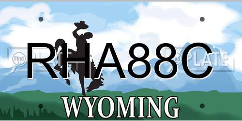 RHA88C Wyoming License Plate
