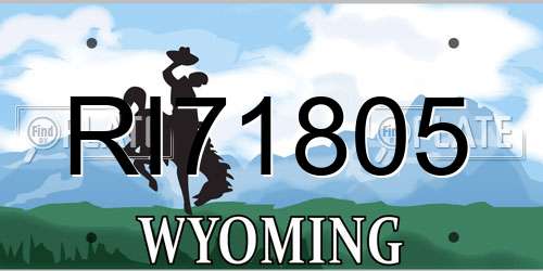 RI71805 Wyoming License Plate