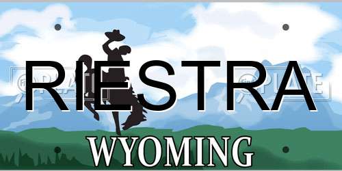RIESTRA Wyoming License Plate