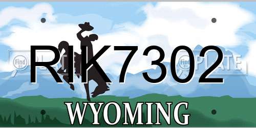 RIK7302 Wyoming License Plate
