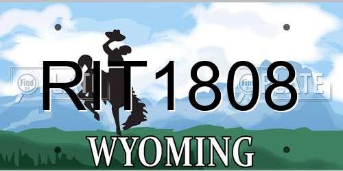 RIT1808 Wyoming License Plate