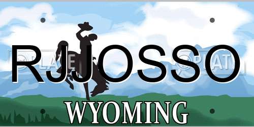 RJJOSSO Wyoming License Plate