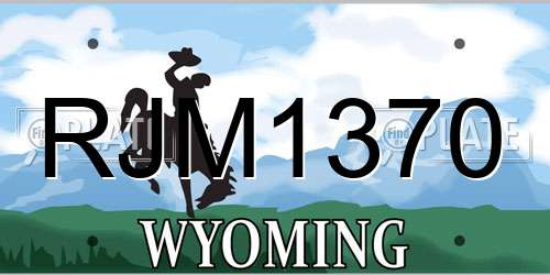 RJM1370 Wyoming License Plate