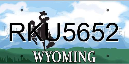 RKU5652 Wyoming License Plate