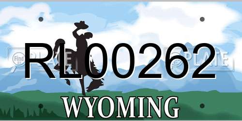 RL00262 Wyoming License Plate