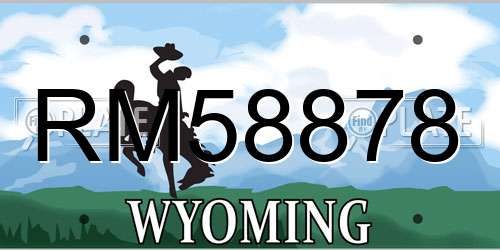 RM58878 Wyoming License Plate