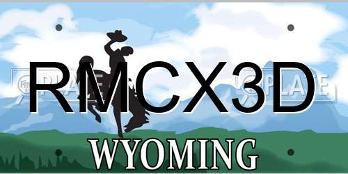 RMCX3D Wyoming License Plate