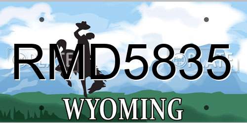 RMD5835 Wyoming License Plate