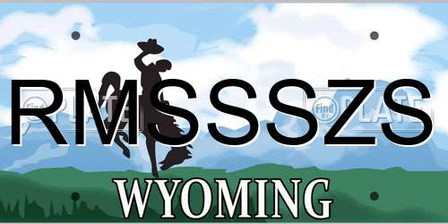 RMSSSZS Wyoming License Plate