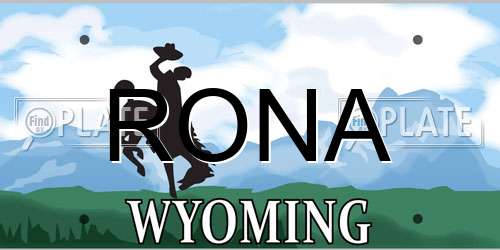 RONA Wyoming License Plate