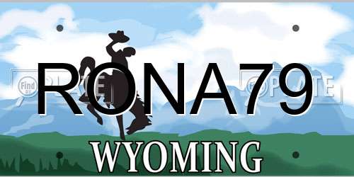 RONA79 Wyoming License Plate
