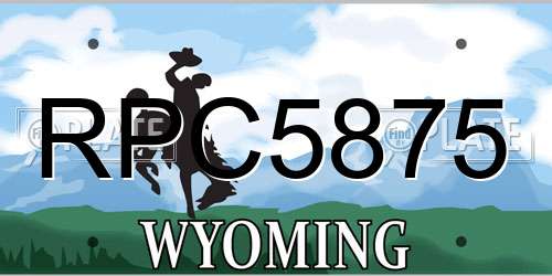 RPC5875 Wyoming License Plate