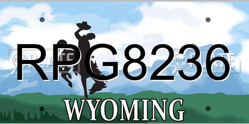 RPG8236 Wyoming License Plate