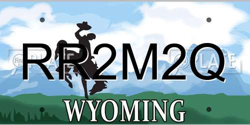 RR2M2Q Wyoming License Plate