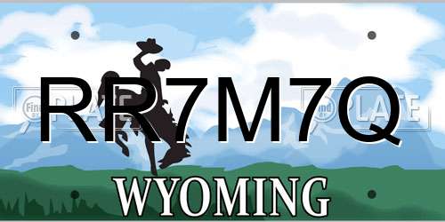 RR7M7Q Wyoming License Plate
