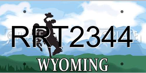 RRT2344 Wyoming License Plate
