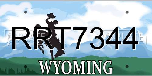 RRT7344 Wyoming License Plate