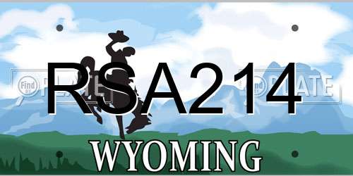 RSA214 Wyoming License Plate