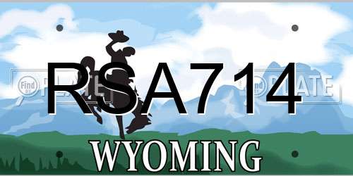RSA714 Wyoming License Plate