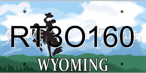 RT3O160 Wyoming License Plate