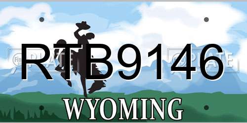 RTB9146 Wyoming License Plate